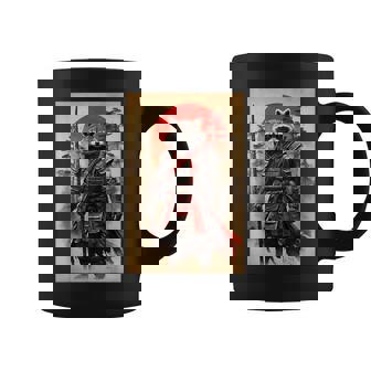 Japanese Warrior Anime Vintage Art Samurai Raccoon Coffee Mug | Mazezy