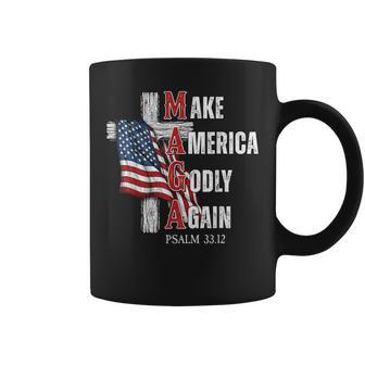 Jesus Make America Godly Again American Patriot Christian Coffee Mug | Mazezy