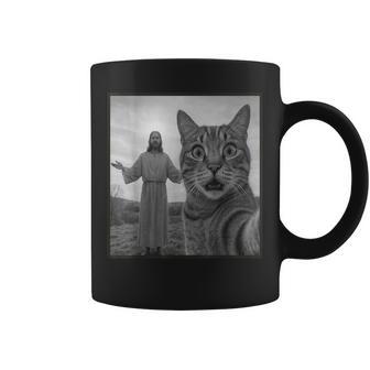 Jesus Cat Selfie Religious Meme Photo Coffee Mug - Monsterry