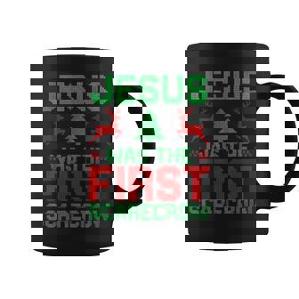 Jesus Was The First-Scarecrow Reindeer Ugly Sweater Xmas Coffee Mug - Thegiftio