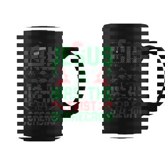 Jesus Was The First Scarecrow Ugly Sweater Christmas Parody Coffee Mug - Thegiftio