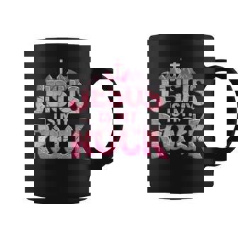 Jesus Is My Rock Pink Religious Christian Biblical Coffee Mug - Monsterry