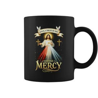 Jesus I Trust In You 神の慈悲 カトリック クリスチャン イエス 長袖tシャツ コーヒーマグ - Kawaiitshirt