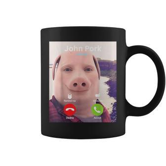 John Pork Calling Decline Accept Incoming Call John Pork Coffee Mug - Thegiftio UK