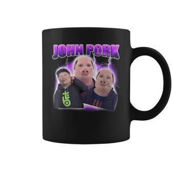 John Pork Dank Meme Brainrot Unhinged Internet Meme Coffee Mug - Monsterry
