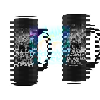 Juneau Alaska Bear Northern Lights Coffee Mug - Thegiftio
