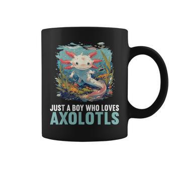 Just A Boy Who Loves Axolotls Lovers Axolotl Coffee Mug - Thegiftio UK