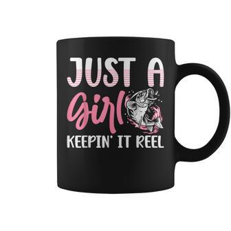 Just A Girl Keepin' It Reel I Fishing Coffee Mug - Thegiftio UK