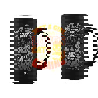 Just A Girl Who Loves Cats And Gaming Girl Video Gamer Girl Coffee Mug | Mazezy