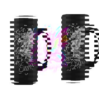 Just A Girl Who Loves Dragons Cute Butterfly Pink Dragon Coffee Mug | Mazezy