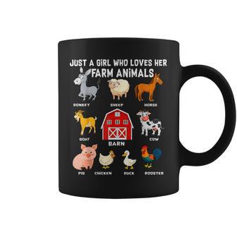 Just a Girl Who Loves Her Farm Animals Graphic Print Coffee Mug - Monsterry