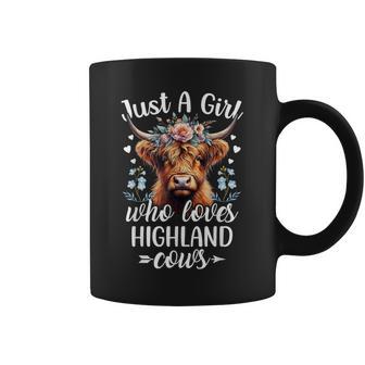 Just A Girl Who Loves Highland Cows Scottish Highland Cows Coffee Mug - Thegiftio