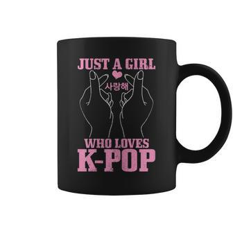 Just A Girl Who Loves K-Pop Divertido K-Drama Música Coreana Taza de café - Regaloses