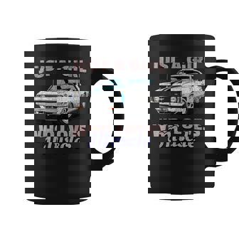Just A Girl Who Loves Muscle Cars Retro American Muscle Car Coffee Mug - Monsterry