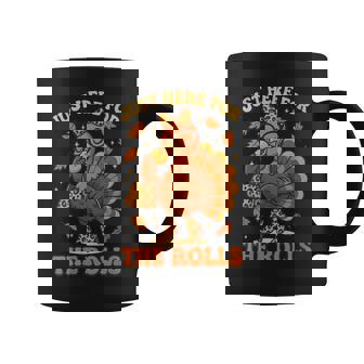 Just Here For The Rolls Kids Shirts Leopard Turkey Day Women Coffee Mug | Mazezy