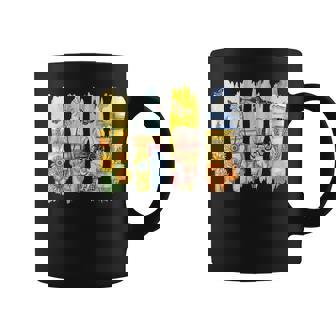 Kansas Brushstroke Sunflower Wheat Windmill Wagon Retro Cute Coffee Mug | Mazezy