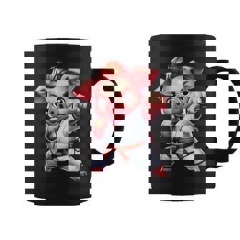 Karate Pig Enthusiast Power Punch Coffee Mug | Mazezy