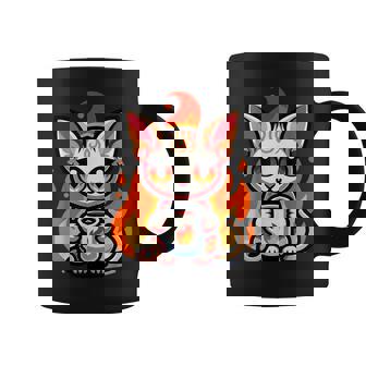 Kawaii Fieryphinx Gato Bebiendo Café Café Arte Gatos Amante Taza de café - Regaloses