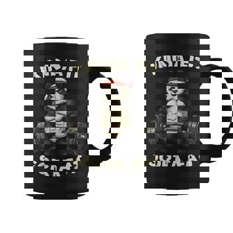 Kinda Fit Sorta Fat Gym Panda Weightlifting Coffee Mug | Mazezy