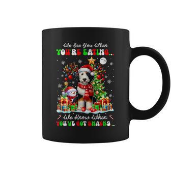 We Know When You're Eating Snacks Xmas Santa Bernedoodle Coffee Mug - Seseable