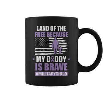 Land Of The Free Because My Daddy Is Brave Military Child Coffee Mug - Thegiftio UK