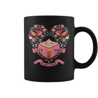 Leer Es Poder Mexico Reading Floral Hispanic Heritage Coffee Mug - Thegiftio UK