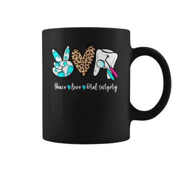 Leopard Peace Love Oral Surgery Dental Hygienist Assistant Coffee Mug - Thegiftio UK