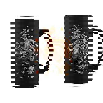 Leopard Turkey Drinking Coffee Thanksgiving Turkey Day Coffee Mug | Seseable CA