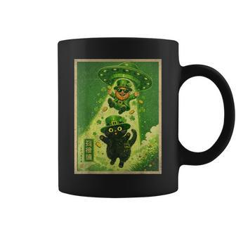 Leprechaun Japanese Cat Ufo St Patrick's Day Coffee Mug - Thegiftio