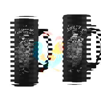 Let The Chaos Begin Raccoon Riding Rooster Christmas Coffee Mug | Mazezy