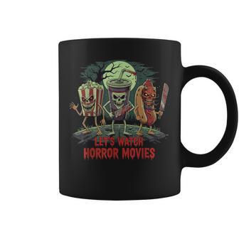 Let's Watch Horror Movies Halloween Characters Snacks Coffee Mug | Seseable FR