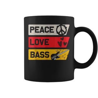 Liebe Frieden Bass Gitarre Hippie Bassist Tassen - Geschenkecke