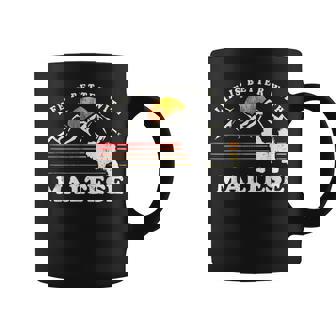 Life Better マルチーズ ビンテージ Dog Mom Dad コーヒーマグ - Kawaiitshirt