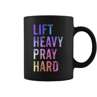Lift Heavy Pray Hard Christian Gym Fitness Workout Coffee Mug - Thegiftio UK