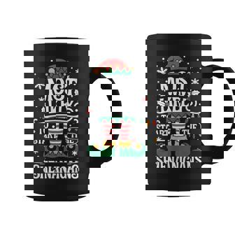 Most Likely To Start The Shenanigans Holiday Apparel Coffee Mug | Seseable UK