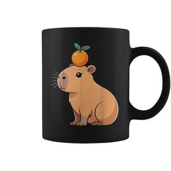 Lindo Capibara Con Naranja Enu Cabeza Capibara Amante Taza de café - Regaloses