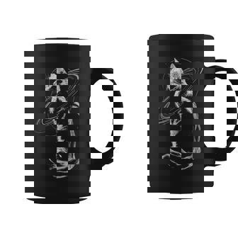 Line Art Cat With Planet Rings Cosmic Minimal Astronomy STYL Coffee Mug | Mazezy