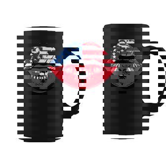 Lips Half Albanian Half American Roots Albania USA America Coffee Mug | Mazezy