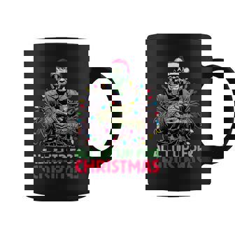 All Lit Up For Christmas Frankenstein's Monster Holiday Coffee Mug - Seseable