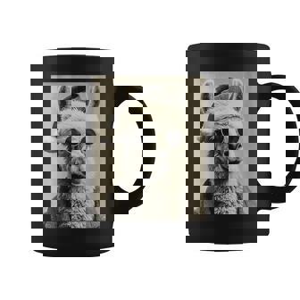 Llama With Sunglasses Retro Christmas Festive Animal Coffee Mug | Mazezy