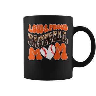 Loud Proud Baseball Mom Orange Team Leopard Baseball Mom Coffee Mug - Thegiftio