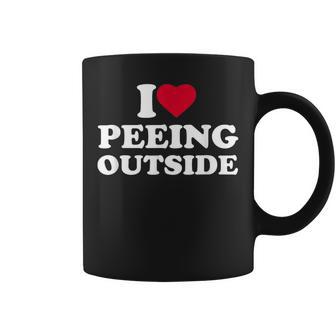 I Love Heart Peeing Outside Lover Camping Hikind Outdoors Coffee Mug - Thegiftio UK