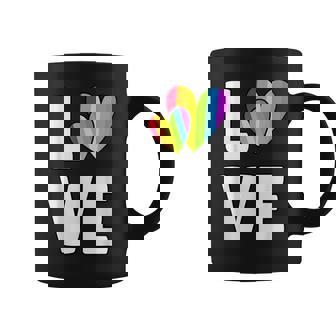 Love Heart Rainbow LGBTQ Pride Awareness Gay Lesbian Coffee Mug | Mazezy