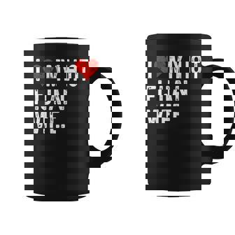 I Love My Hot Fijian Wife Distressed Heart Fiji Coffee Mug | Mazezy