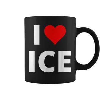 I Love Ice With A Red Heart Coffee Mug - Monsterry