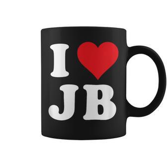I Love Jb Initials I Heart JB First Last Name J B Coffee Mug - Monsterry