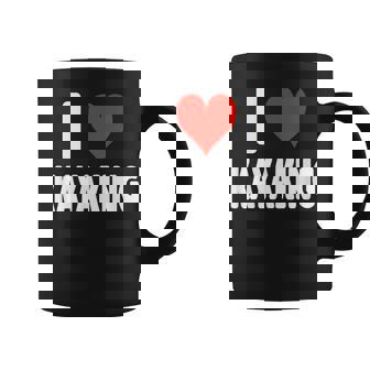 I Love Kayaking Heart Kayaker Boat River Ocean Rapids Coffee Mug | Mazezy