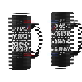 I Love My Country Ashamed Of My Government Usa 愛国的 コーヒーマグ - Kawaiitshirt