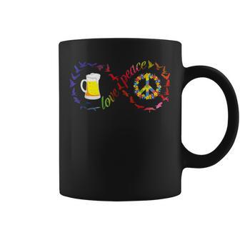 Love Peace Drinking Beer Hilarant Cadeau Hippie Pour Amateur De Bière Tasse - Cadeauxyz