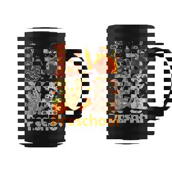 Love Preschool Autumn Turkey Pre-k Thanksgiving Teacher Coffee Mug | Mazezy